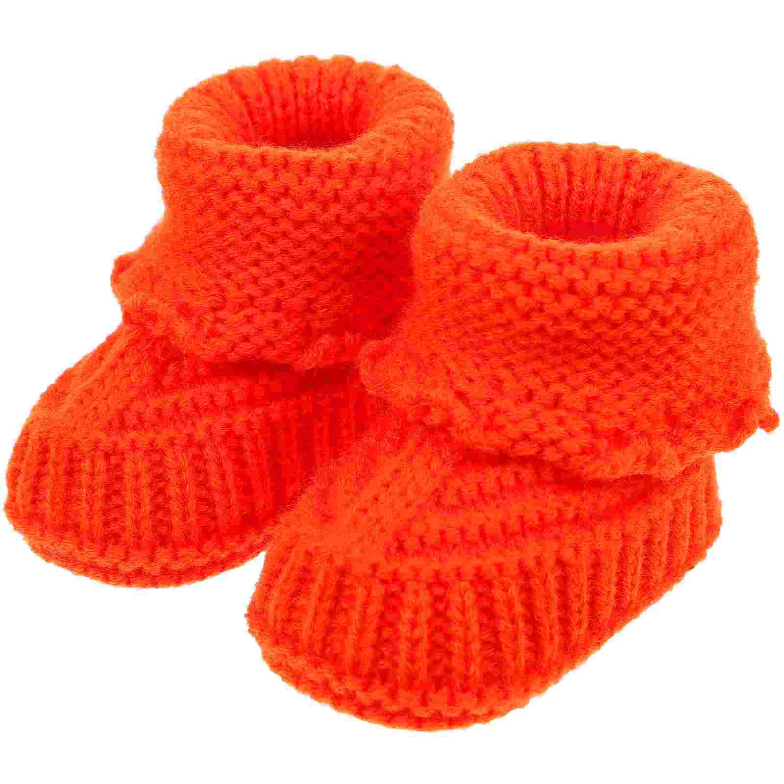 

Booties Handmade Knitting Shoes to Weave For Baby Orange Supplies Knitted Newborn Crochet Girl