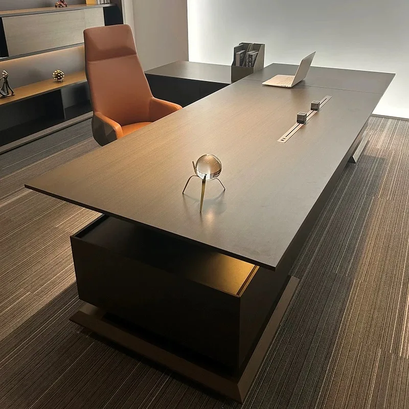 مكتب تنفيذي أسود قوي بني رخيص حديث فاخر مكتب تنفيذي أدراج أثاث مساحات صغيرة من الخشب