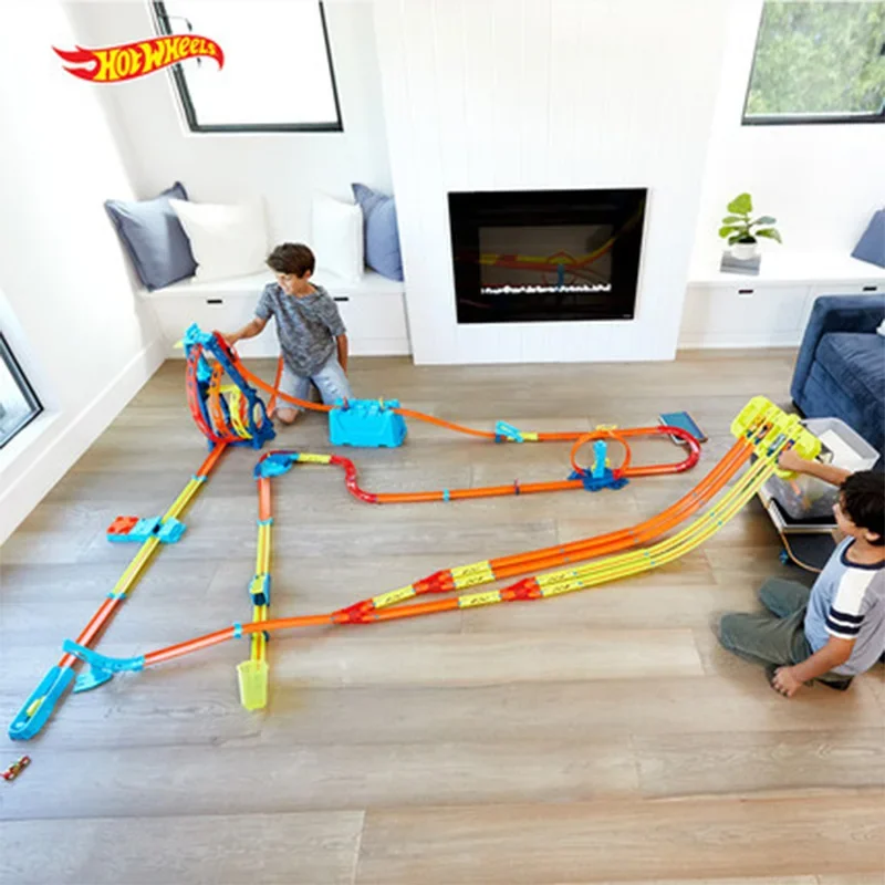 Ruote calde originali giocattoli Track Builder Kit triplo anello illimitato giocattolo per auto Carro Hotwheels tracce giocattoli per ragazzi