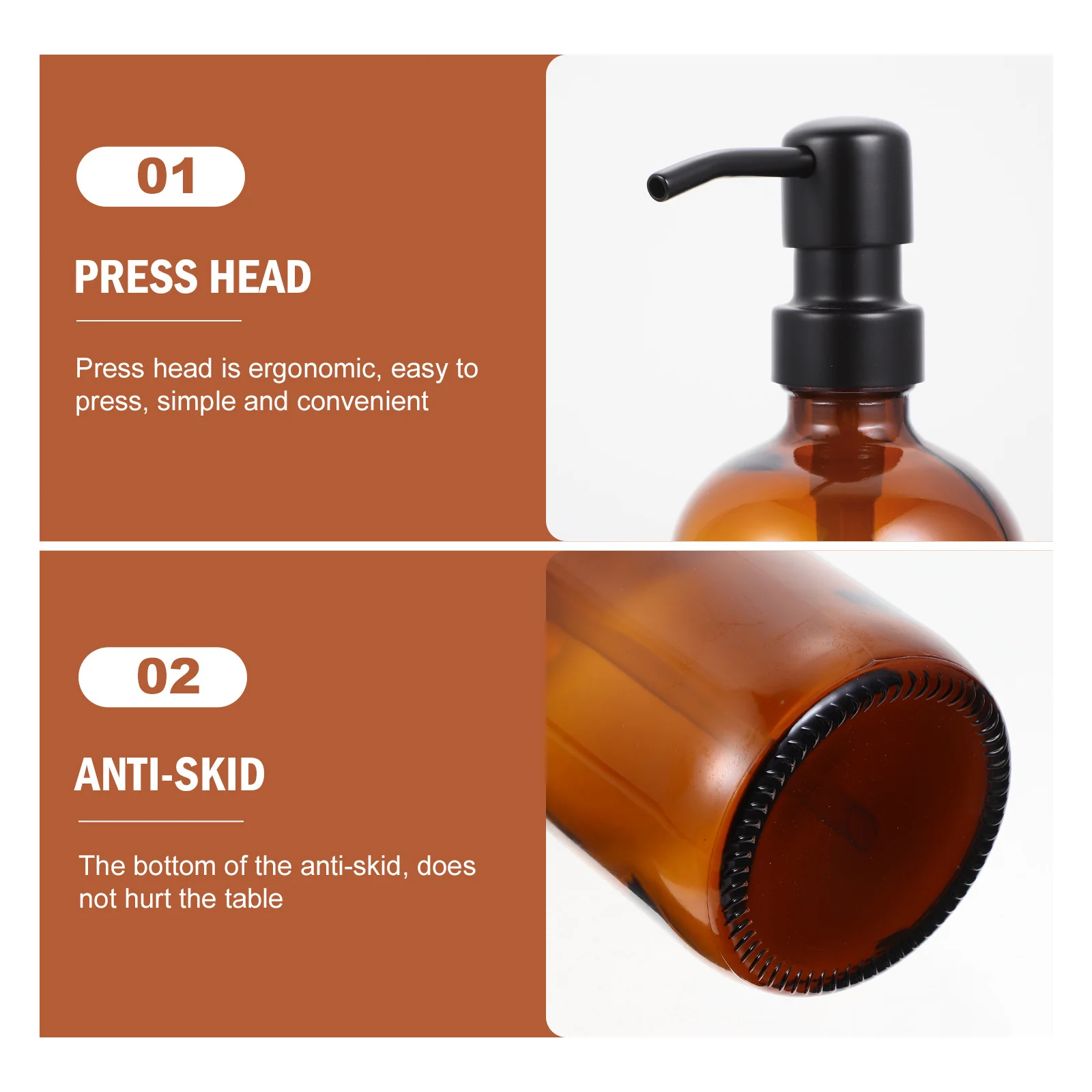 

1Set Glass Pump Bottle Simple Fashion Durable Shampoo Shower Gel Dispenser Home Salon Hotel Use Glass Shampoo Bottle