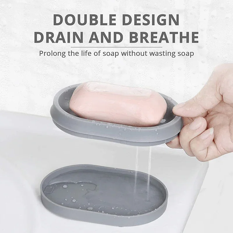 Nuovo portasapone creativo portasapone da bagno portatile in plastica per uso domestico doppia scatola di sapone per accessori da bagno da cucina