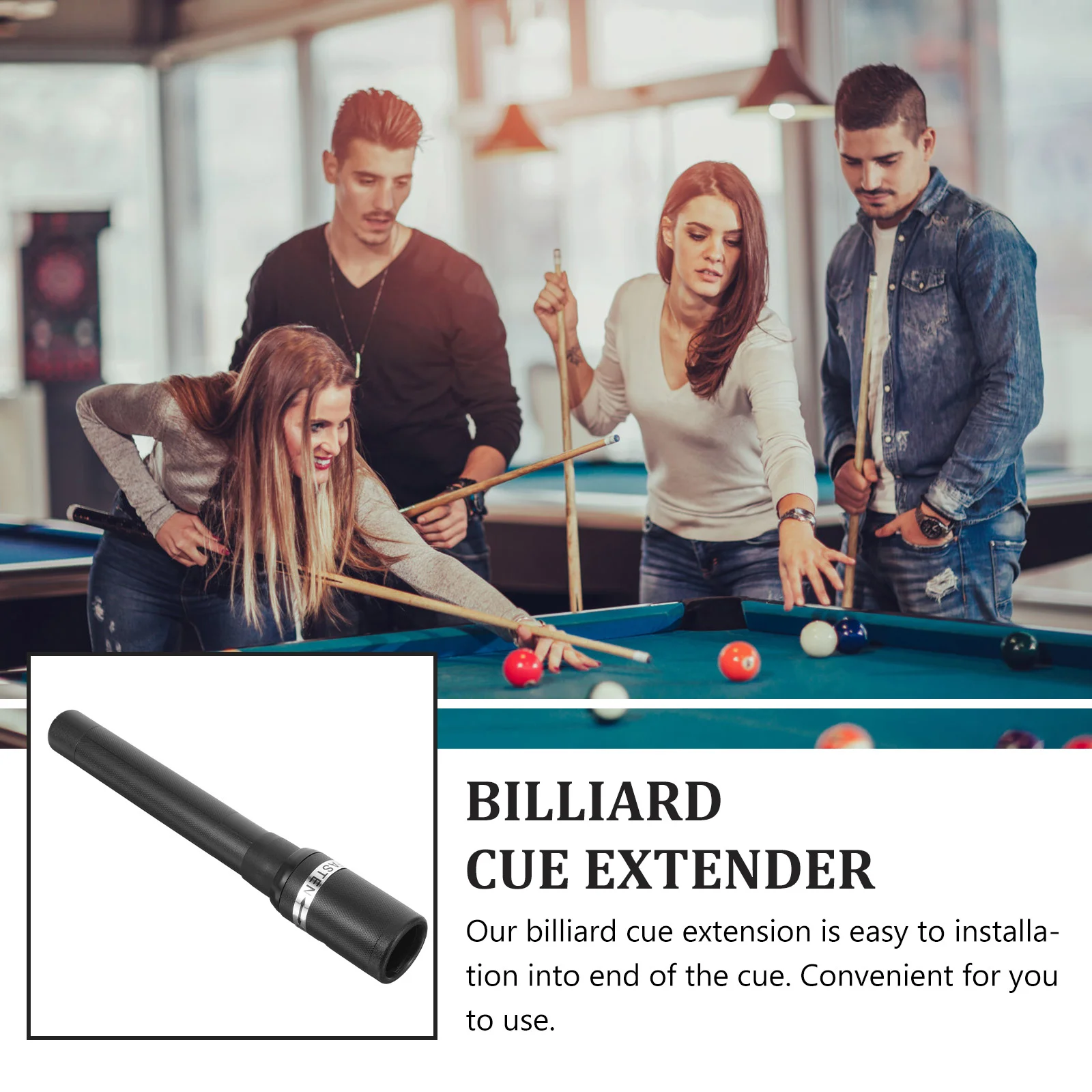 Cue Accessories American Nine-cue Sleeve Billiard Extension Handle Back Extender Section Supplies Pool Stick Golf Plastic Toys