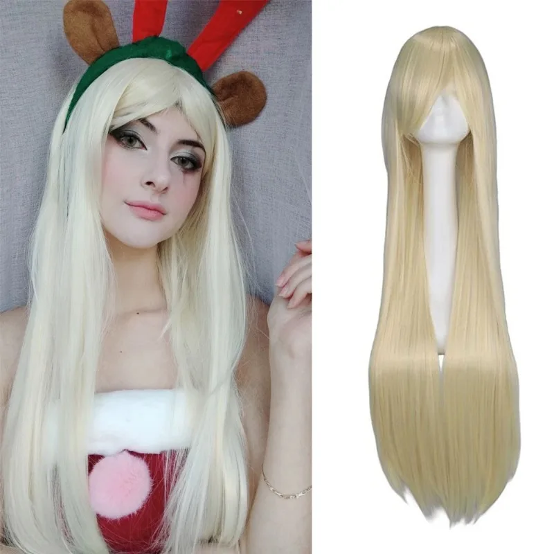 Cosplay Wig 80cm Long Straight Multicolored Heat Resistant Synthetic Hair for Anime Cos Halloween Party