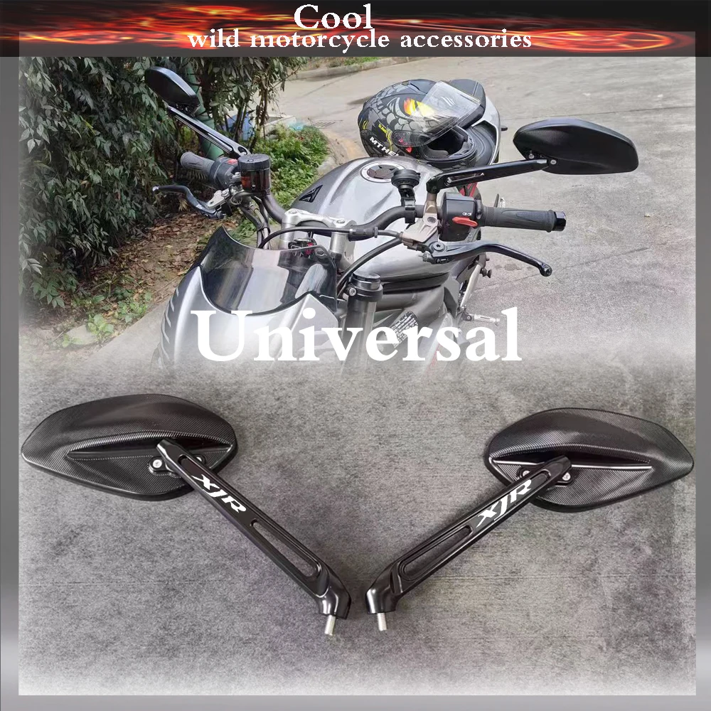 With Logo Motorcycle Rearview Side Mirror For YAMAHA XJR1200 XJR1300 XJR400 aluminum alloy Moto Accessories Reversing mirror