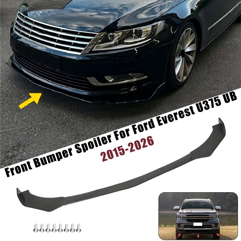 Sport Front Bumper Splitter Spoiler Lip For Ford Everest U375 UB 2015-2026 5Pcs Adjustable Sectional Car Tuning Body Kit