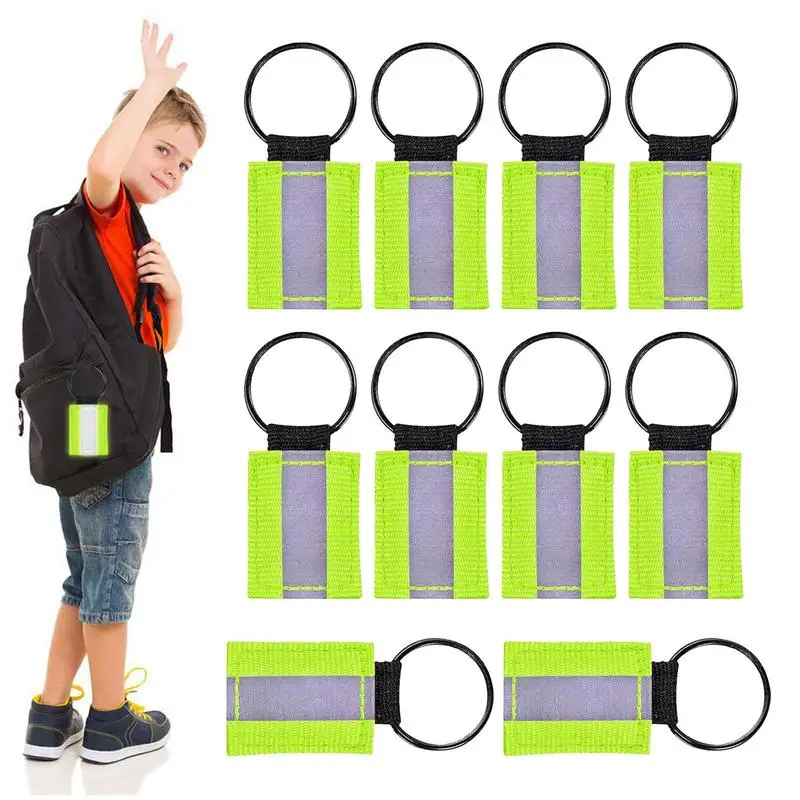 Reflective Strap Keychain 10X Kids Reflective Keychain Reflective Backpack Pendants Safety Reflector Pendant Tags Stylish