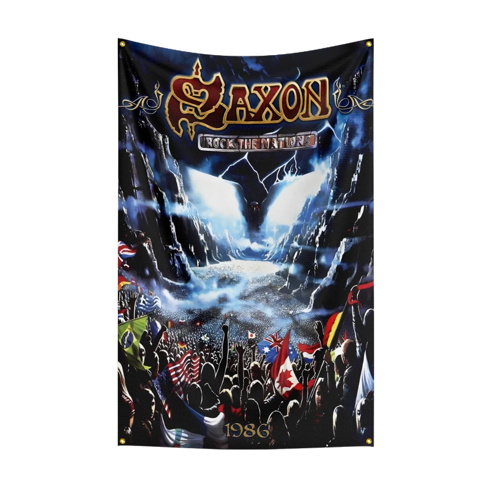 3x5 ft s-Saxons schwere Rockband Flagge Polyester Digitaldruck Banner für Schlafzimmer Wand kunst im Freien Tapisserie Dekoration