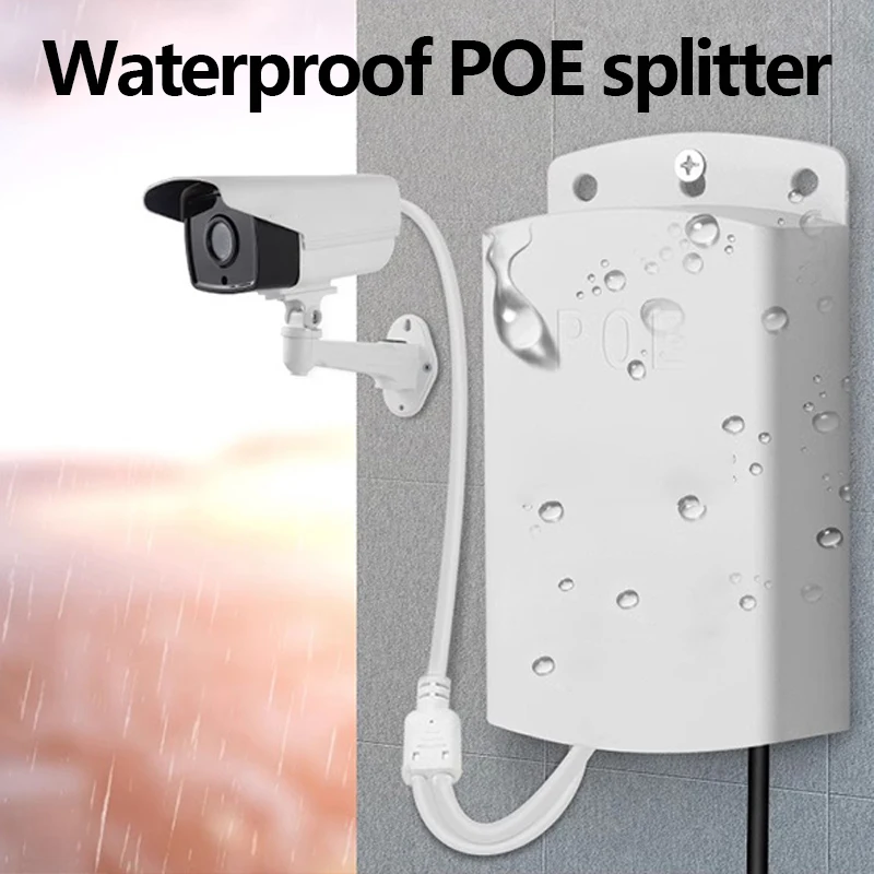 New Waterproof POE Splitter IP67 48V to 12V IEEE 802.3af/at Adapter for Outdoor IP Camera CCTV Security System