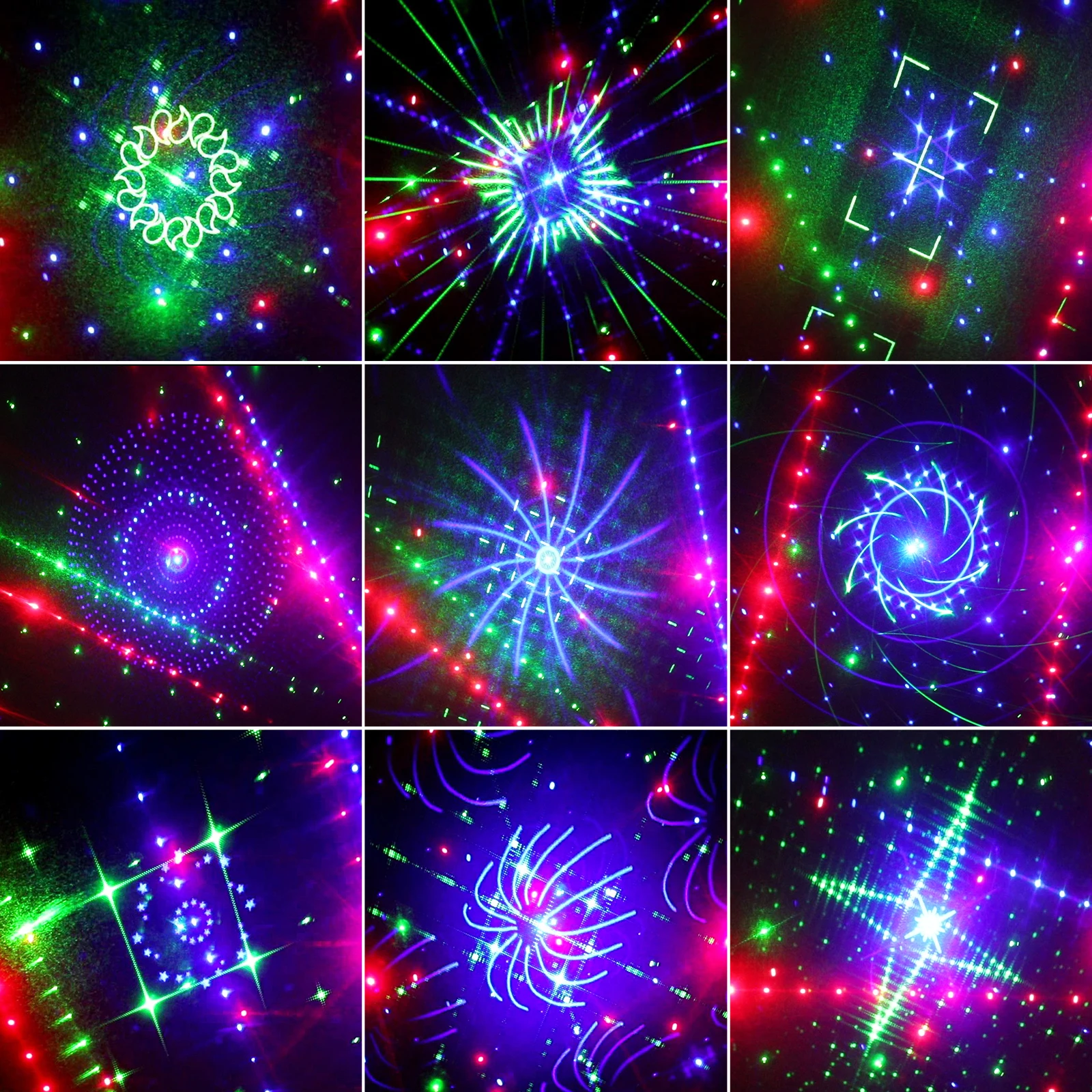 WUZSTAR DJ Party Lights,21 Lens RGB UV Disco Strobe Light Indoor Support DMX 512 Ravelight with Remote Control for Home Parties
