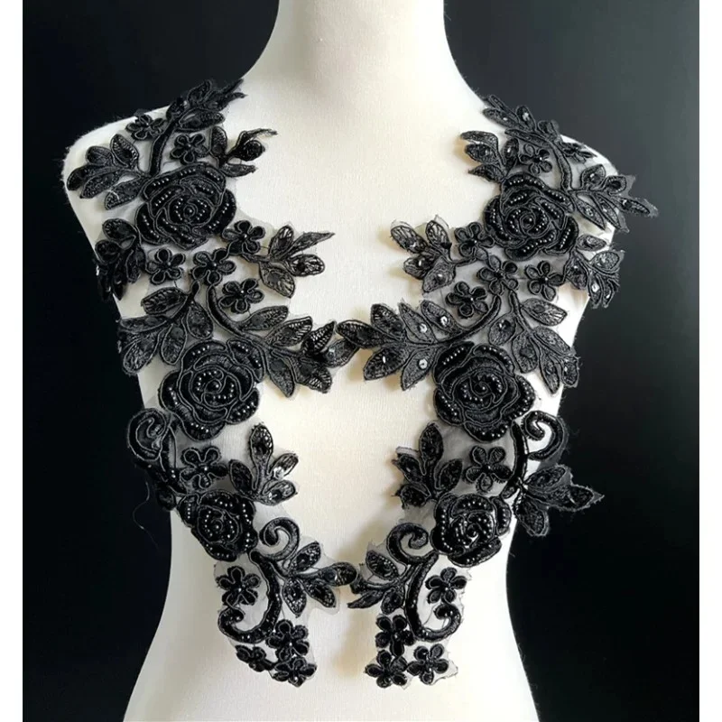 

4 Pieces, New Fashionable Car Bone Nail Bead Sequins, Flower Lace Fabric, Handmade Wedding Dress, Dress Decoration Accessories