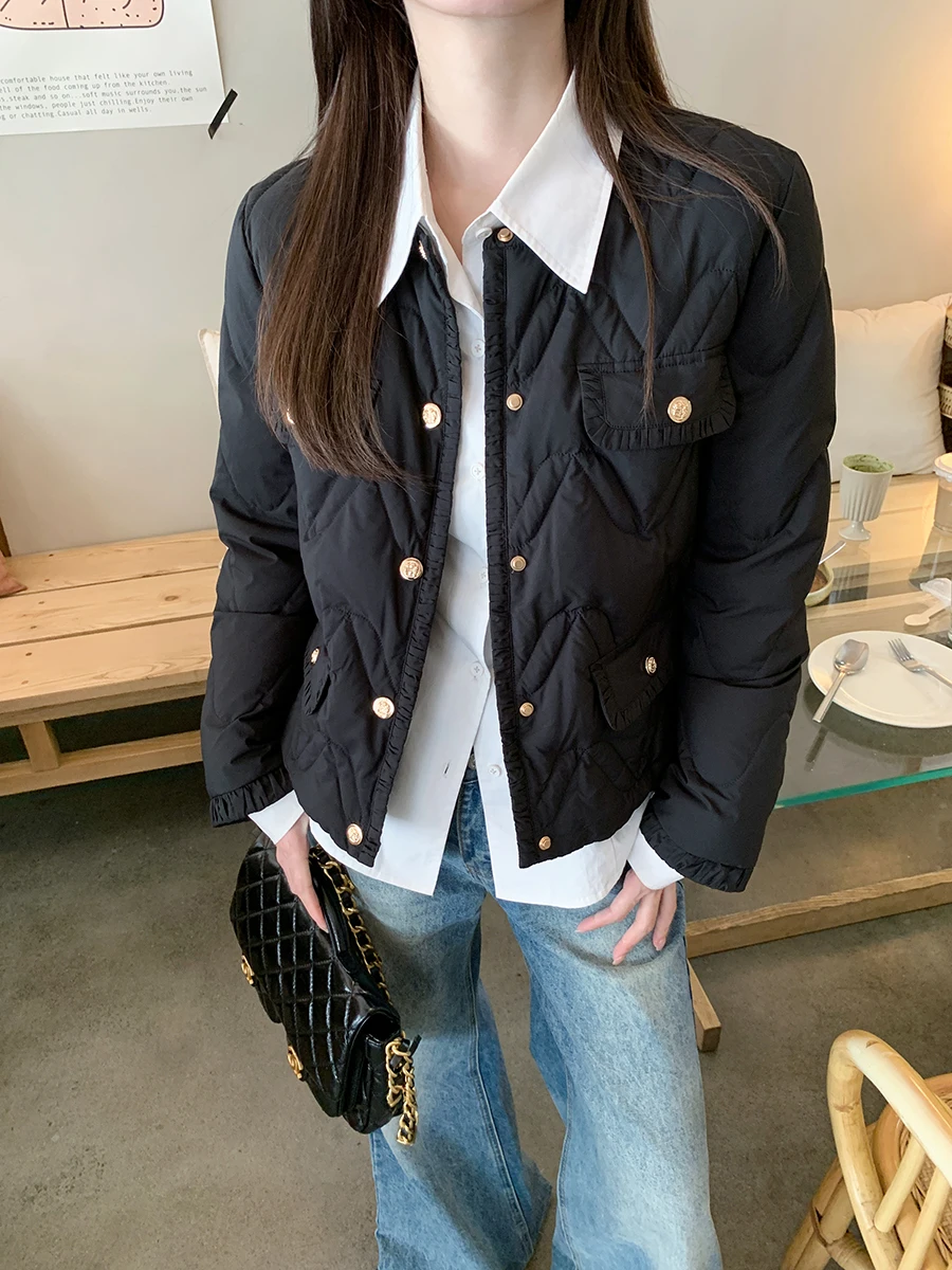 Lekka, biała kurtka puchowa damska zimowa nowa kolekcja 2025 cienka, mała rozmiar, super ładna kurtka do pracy...