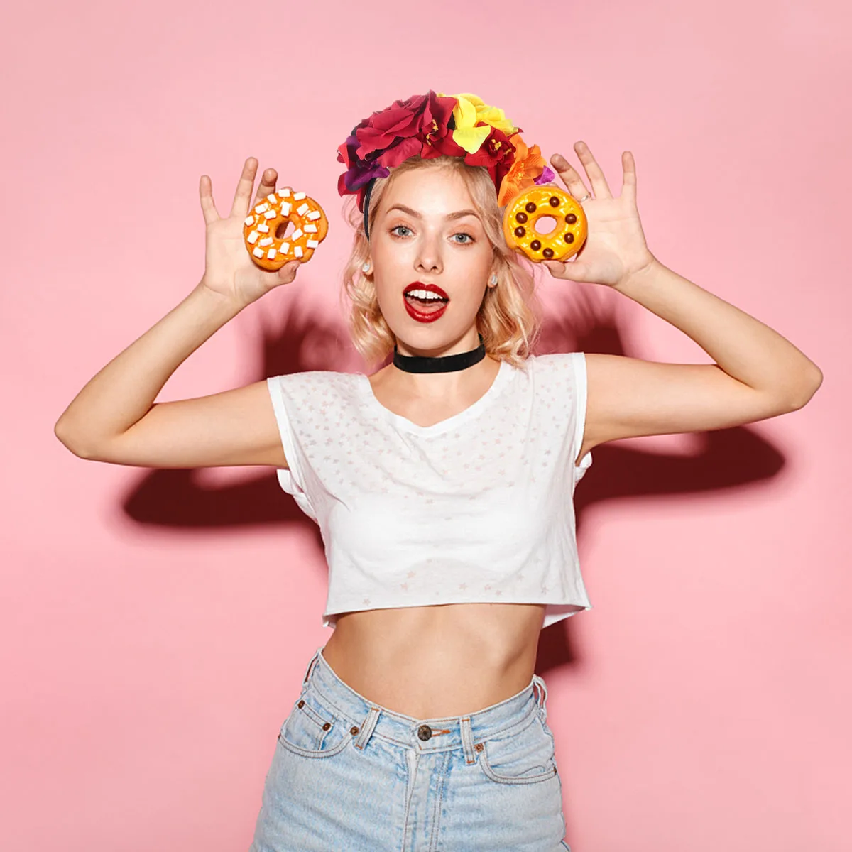 

Ladies Rose Hair Accessories Flower Headband Halloween Hairbands for Women Bride Floral
