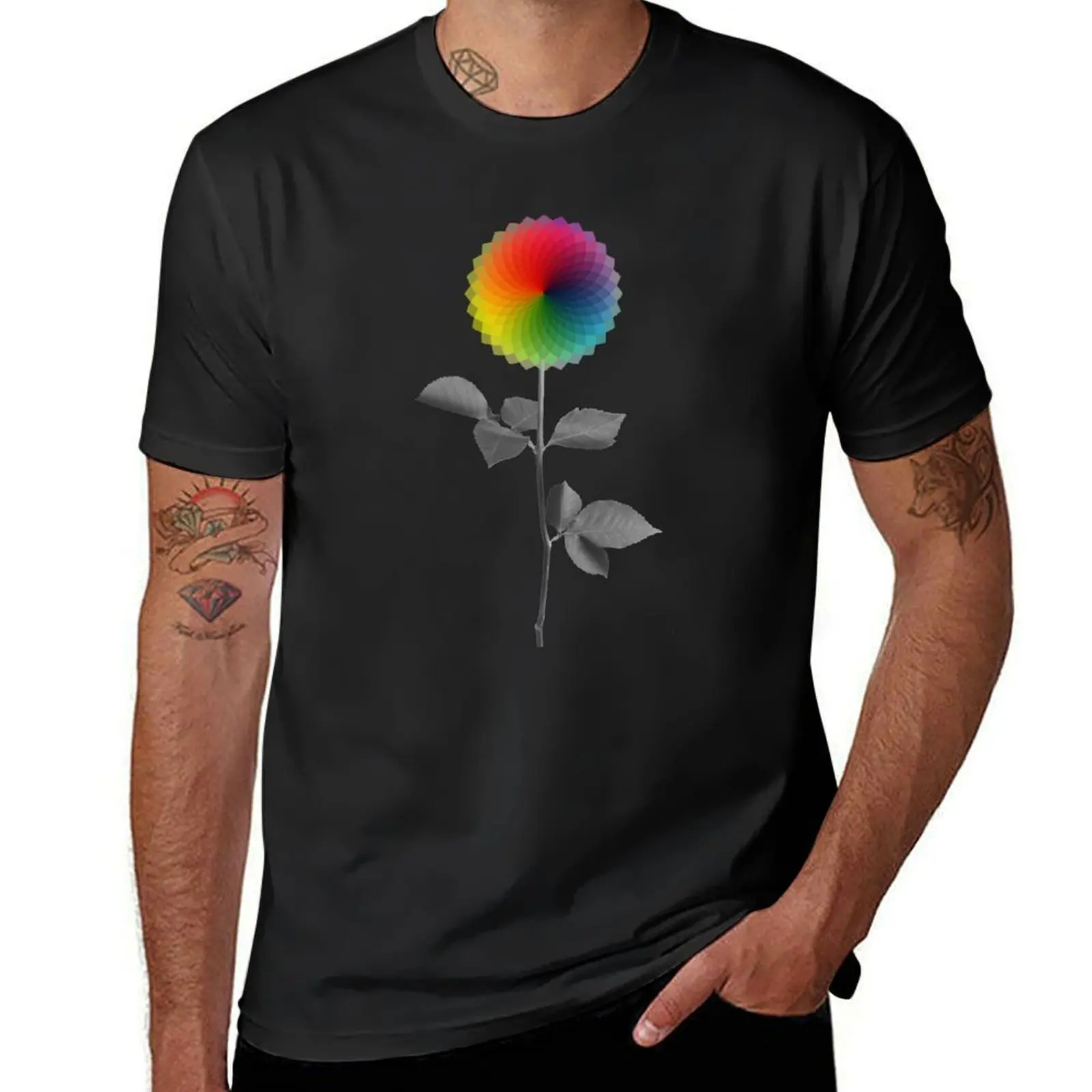 

Rainbow bloom T-Shirt blanks animal prinfor boys Aesthetic clothing customs design your own T-shirt men