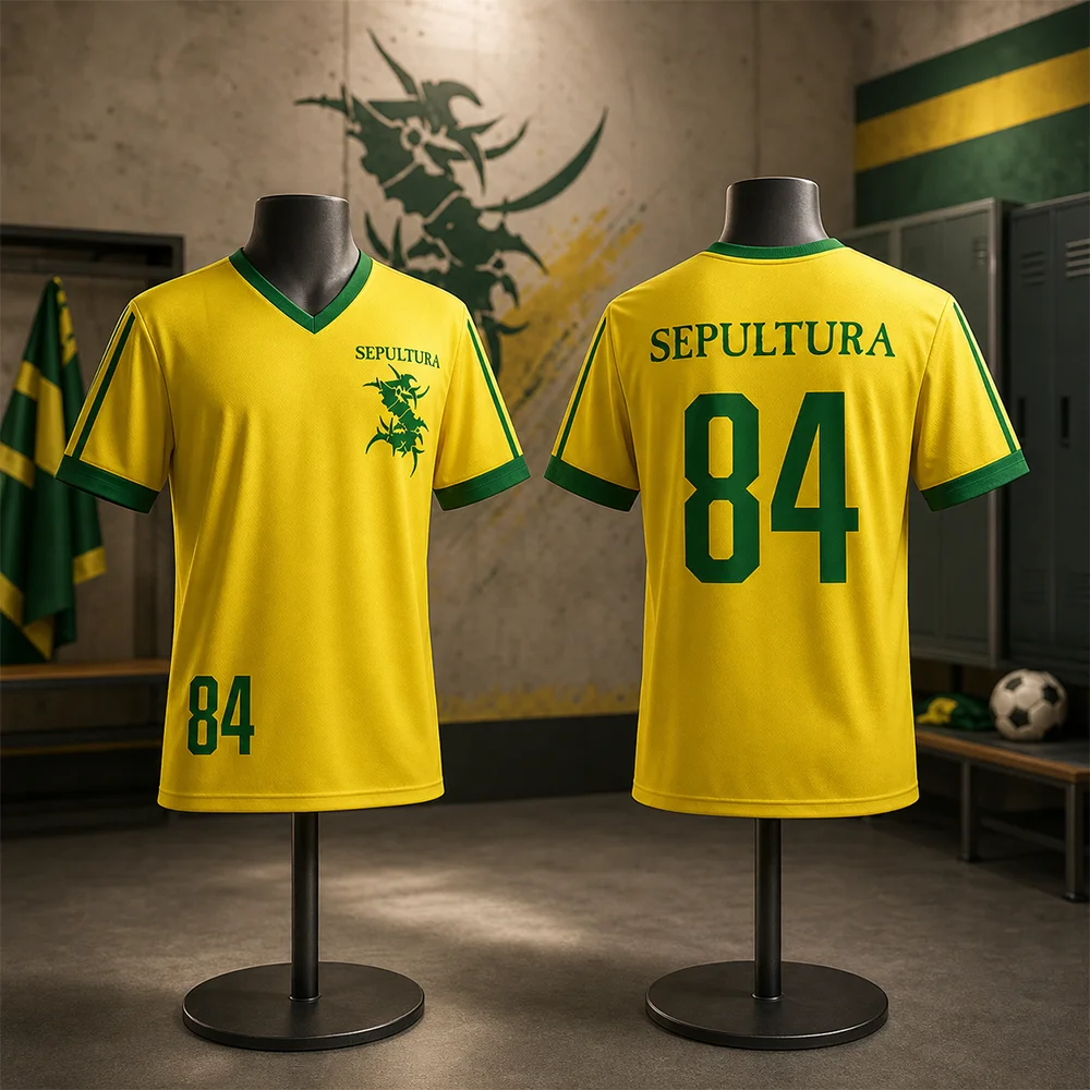 Metal Rock Band 84 Football Jersey Short Sleeve Mens Women Tee Unisex Streetwear Child Short Sleeve V-neck Loose T-shirt Print