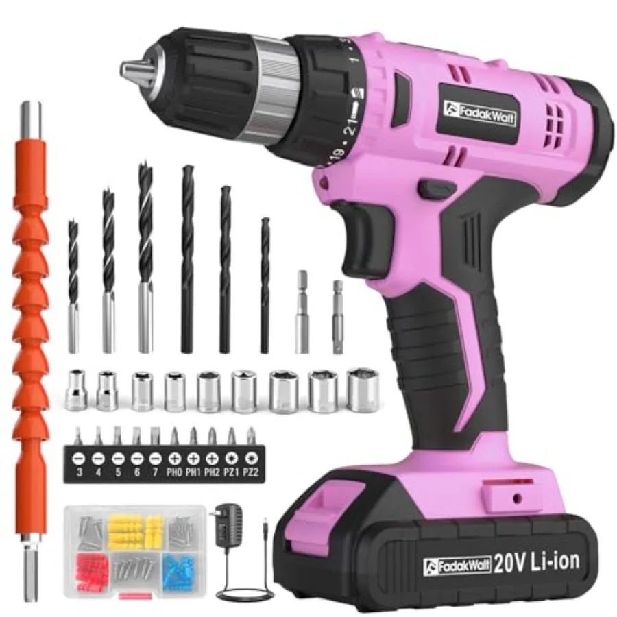 

【Spot goods】Cordless Drill Set 20V Electric Power Drill With Battery And Charger 30N Torque 21+1 Settings 3/8-Inch Keyless Chuc