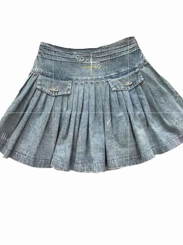 

Topchanlin Women's Summer High Waist Slimming A-Line Skirt Sweet Sle mid Waist Design PVC Fabric Ciwalk Suitable