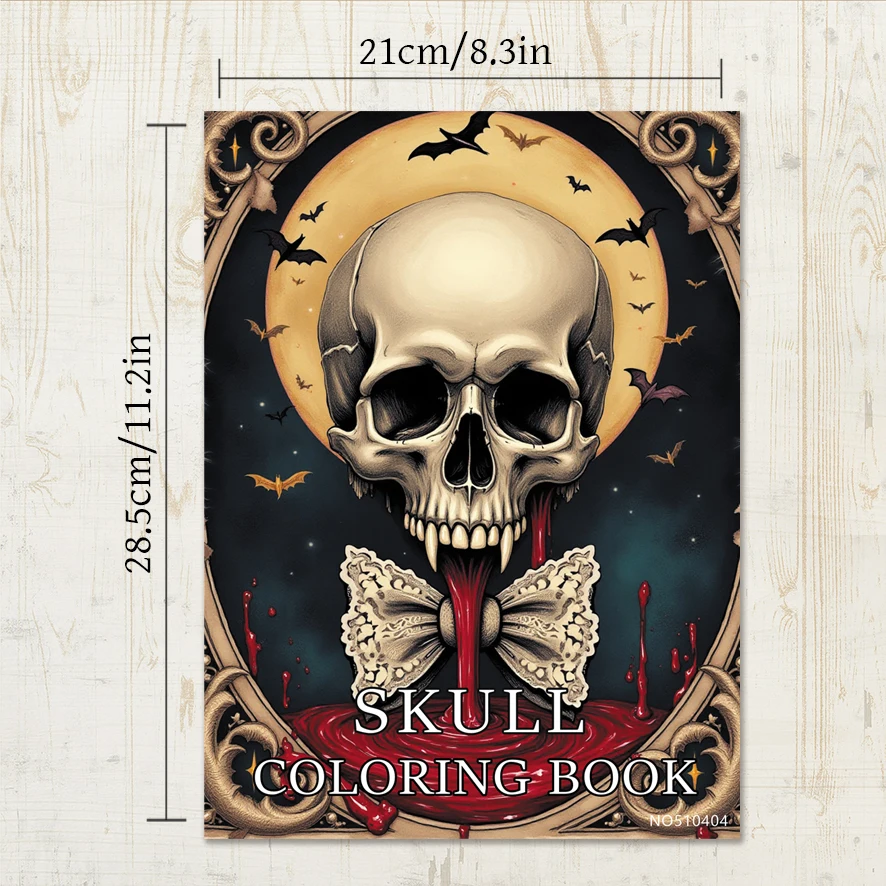 Adult Skull Coloring Book 8.3x11.2 inches 22 Pages Stress Relieving Creative Art