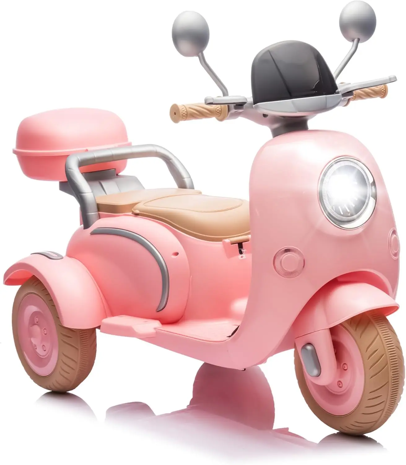 12v crianças motocicleta elétrica bicicleta elétrica para criança 3-6 3 rodas passeio na scooter com usb, bluetooth, luzes 2 assentos motor duplo