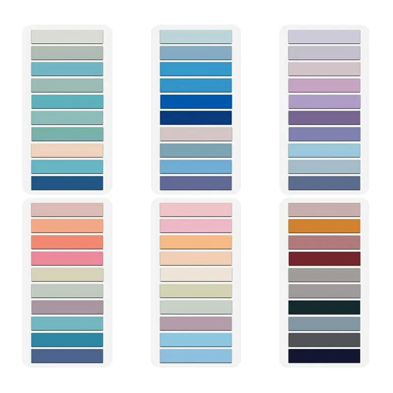 200 Sheet Morandi Transparent Fluorescent Index Tabs PET Arrow Flags Sticky Note for Page Marker Planner Stickers Office School