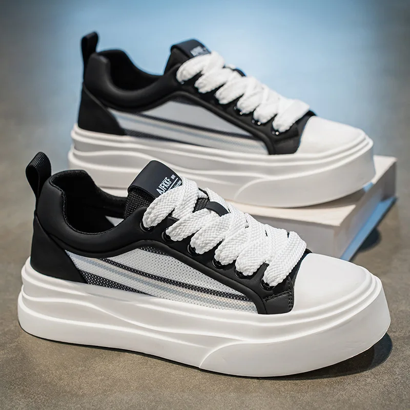 

Mens Flat Bottomed Walking Shoes Versatile Breathable Comfortable Anti-friction for Daily 2025 Summer New Casual Skate Shoes Man