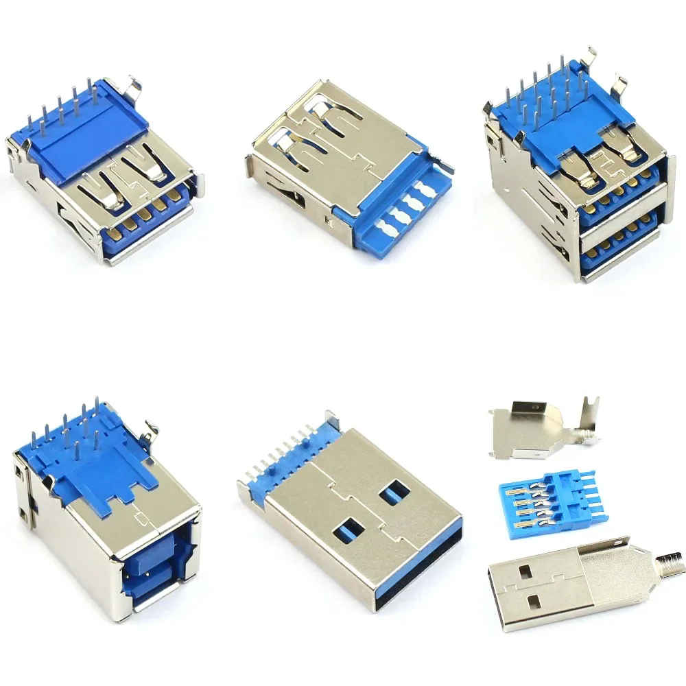 50pcs USB 3.0 9P 18P Type A B 9 18 Pin AF AM BF Female Male PCB Jack Socket Plug DIP Solder Connector