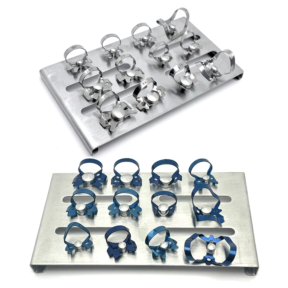 Dental Barrier Clip Frame Holder Stainless Steel Oral Care Clip Rubber Dam  Clamps12Pc/Set Endodontic Dentistry tools