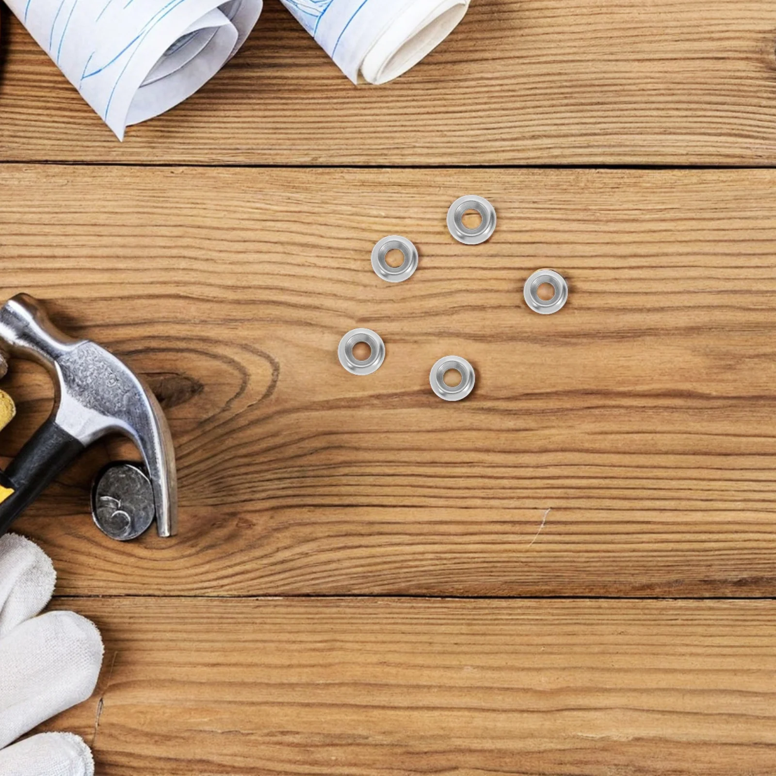 

200Pcs Concave Convex Stainless Steel Washers Durable Secure Fit Wood Construction Automotive Marine Hardware Washer Kit