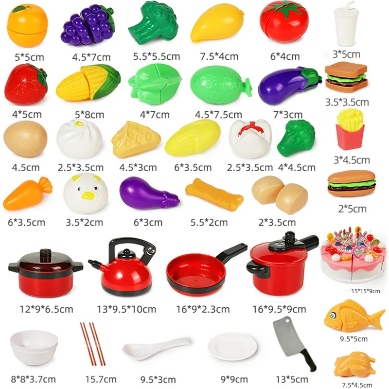 Jouet éducatif de cuisine en plastique, jeu de fruits et légumes coupés, maison de jeu, jouets de Simulation, éducation précoce, cadeaux pour filles et garçons