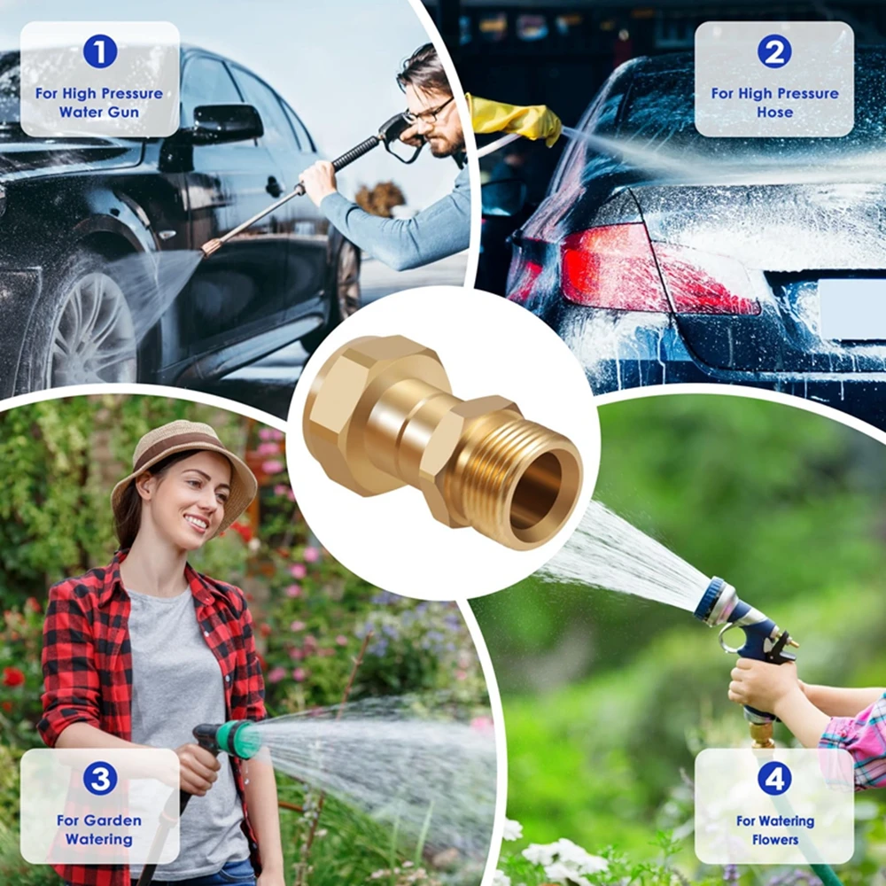 Pressure Washer Swivel Joint  Male M22 Hose Adapter Kink Free Gun and Hose Connection 14mm Internal Thread for Car Cleaning