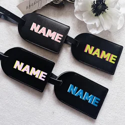 Personalised Shadow Monogram with Name Luggage Tag PU Leather for Suitcase Baggage Handbag Tags Travel Bag Suitcase Label Tag