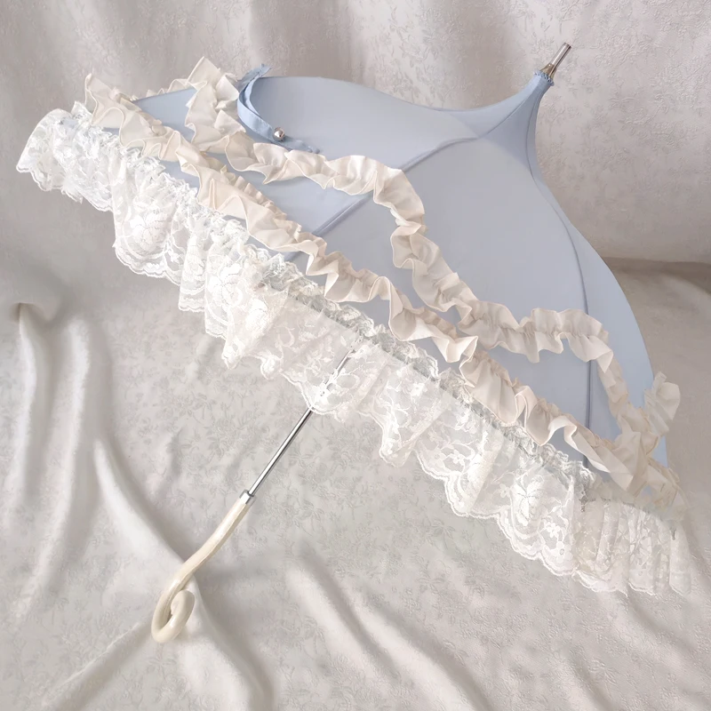 2025년 신상 일본 로리타 꽃무늬 결혼식 소녀 감성 공주 우산 라이트 댄스 레이스 고딕 로리타 써니 우산