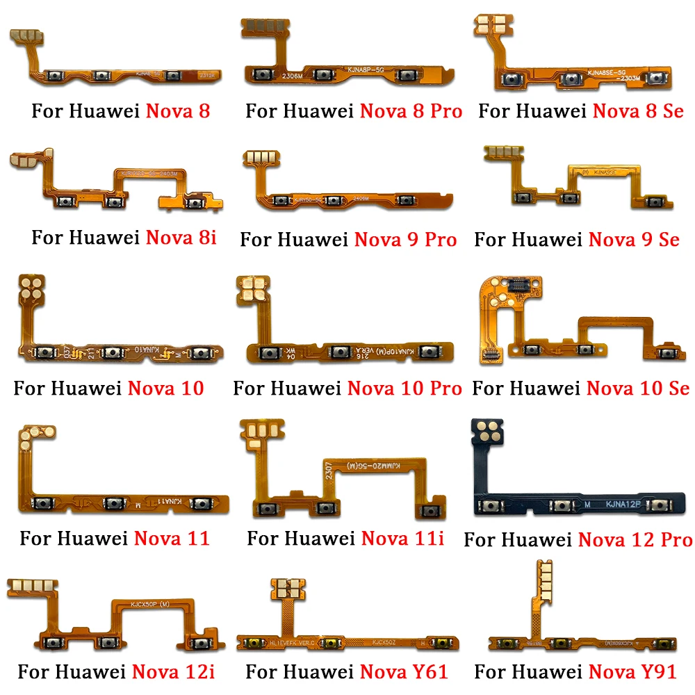 For Huawei Nova 8 Pro 8 Se 8i 9 Se 10 Se 11 12 Pro 11i 12i Power Switch On/Off Button Volume control Key Button Flex Cable