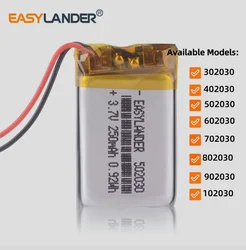 302030 402030 200mAh 502030 250mah 602030 320mah 702030 802030 500mAh 902030 102030 Rechargeable Li-Polymer Li-ion Battery