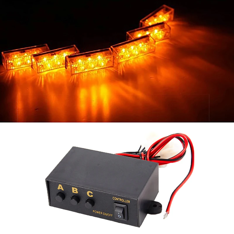 Universal LED Strobe Flash Light LED Strobe Light Host Flashing 3 Modes Controller Box For DC12V Car Truck