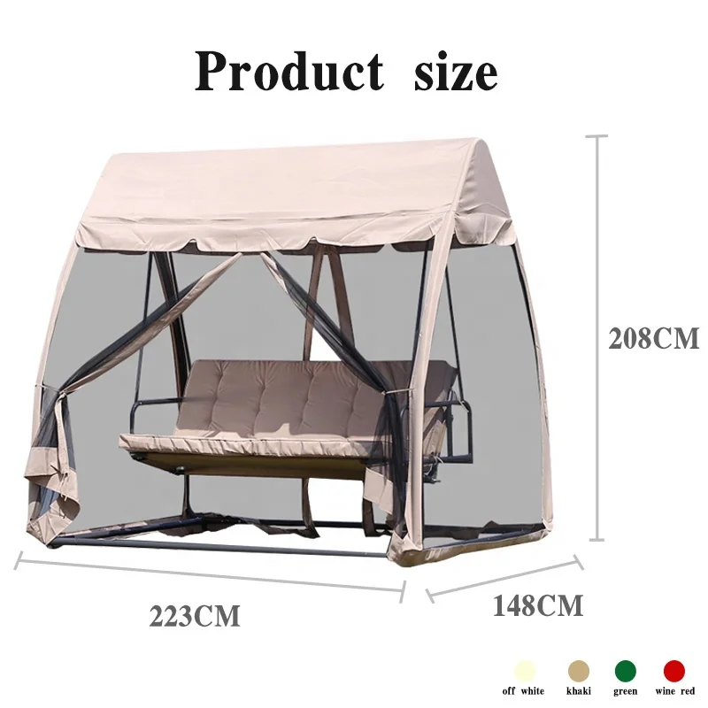 

Best Selling Hanging Chair Garden Balcony Swing Set Outdoor Furniture Patio Swing Chair Bed with Mosquito Net