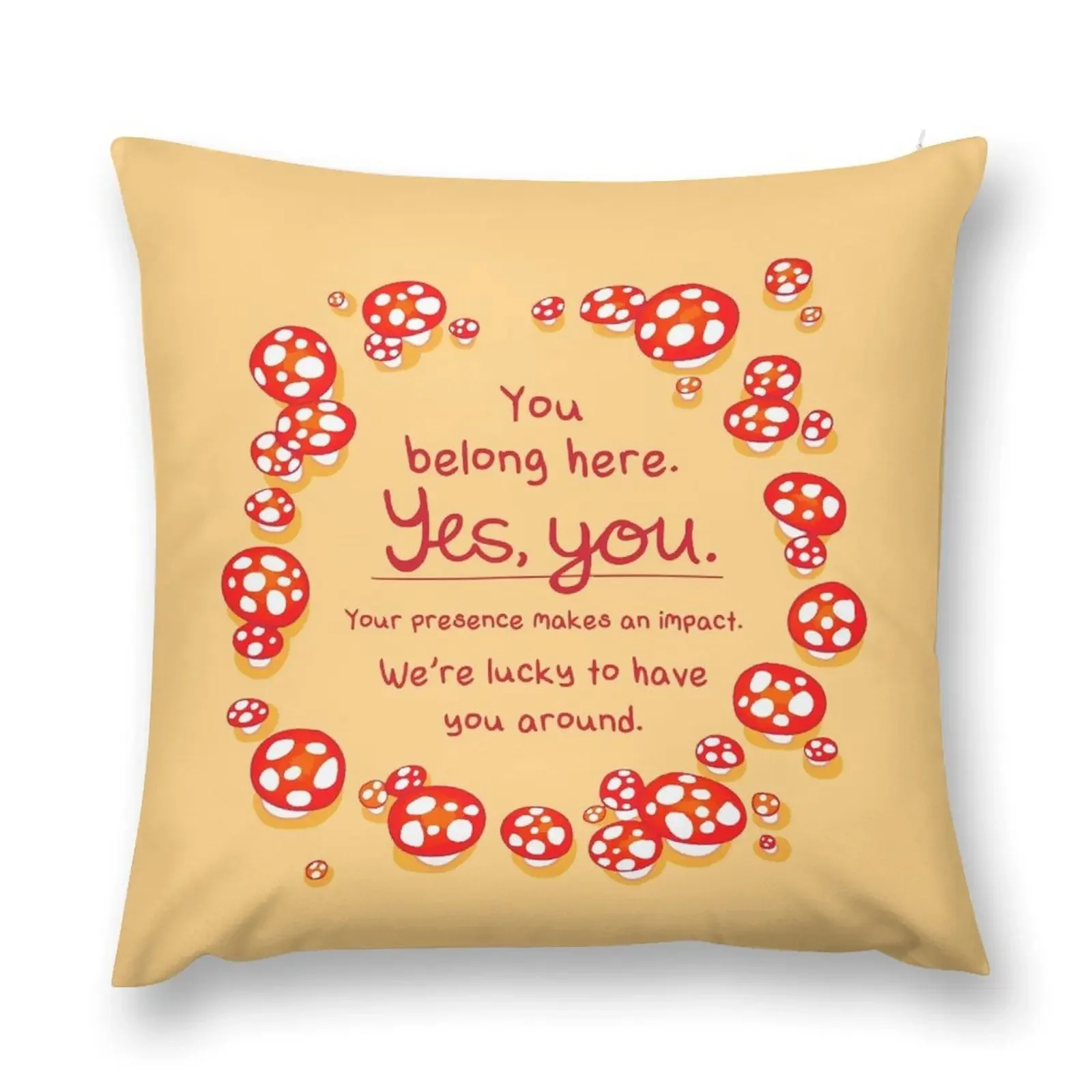 You Belong Here Mushroom Fairy Ring Throw Pillow anime girl Elastic Cover For Sofa pillow