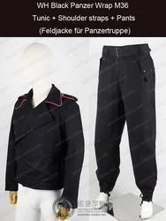 Reproduction Cosplay German WH Black Panzer Wrap Tunic & Pants. (Feldjacke für Panzertruppe) Nordland 1944