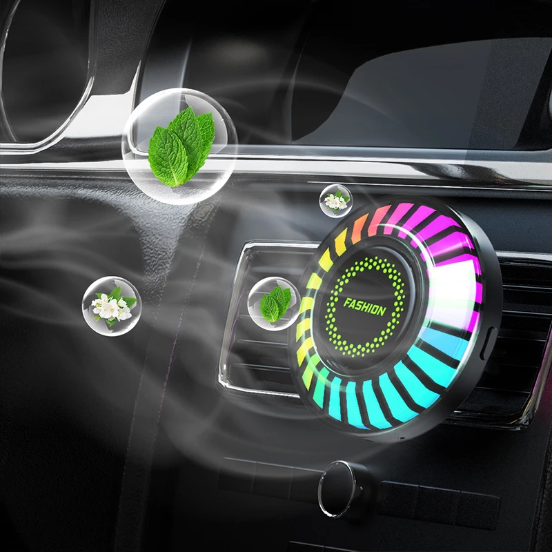 

Car RGB LED Strip Sound Control Voice Rhythm Atmosphere Light Car Air Freshener Aromatherapy Wireless Remote Control