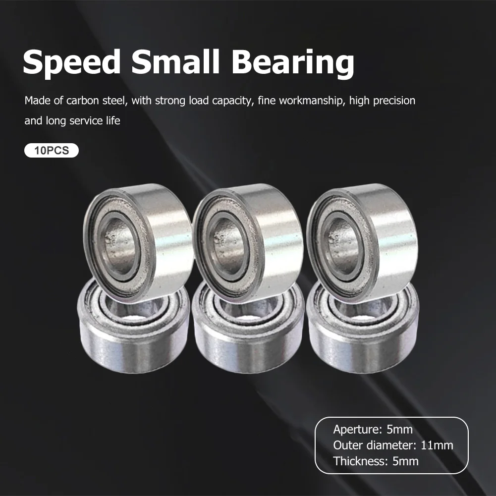 10pcs High Speed Bearing Miniature 685ZZ Bike Headset Bearing Strong Load Capability Carbon Steel Durable 5x11x5mm Home Hardware