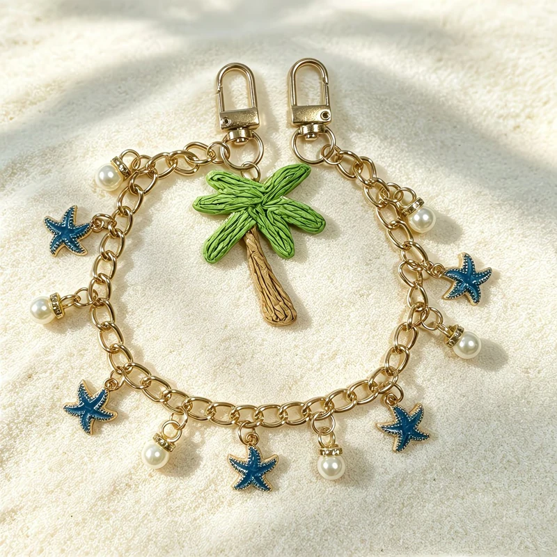 Bohemian Style Multi-layer Bag Chain For Handbag DIY Jewelry Accessory Gift Women Pants Chain With Imitate Starfish Pearl