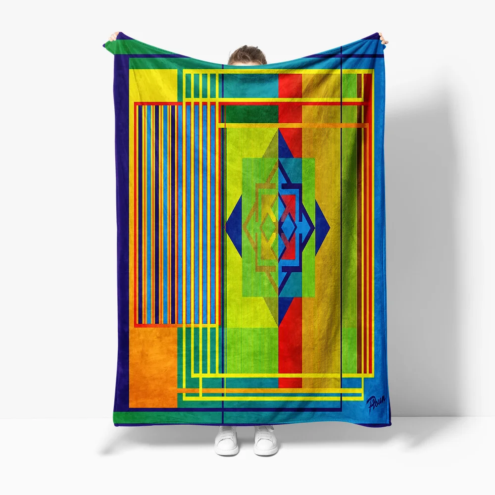 

Яркое абстрактное геометрическое полоса, современное декоративное одеяло, диван-кровать, покрывало, домашний текстиль