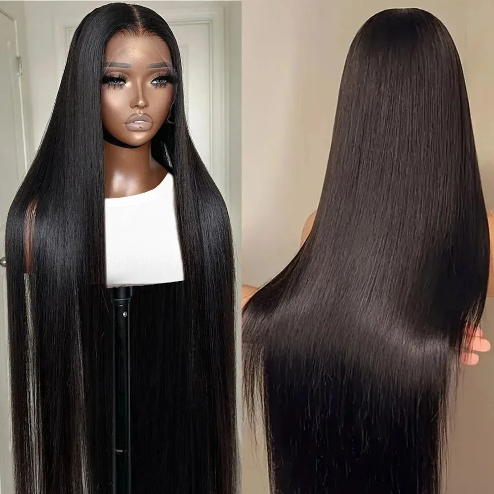 30 38 Inch Bone Straight Wigs Lace Wig 13x6 Human Hair Transparent 13x4 Lace Frontal Human Hair Wig Remy For Woman Preplucked