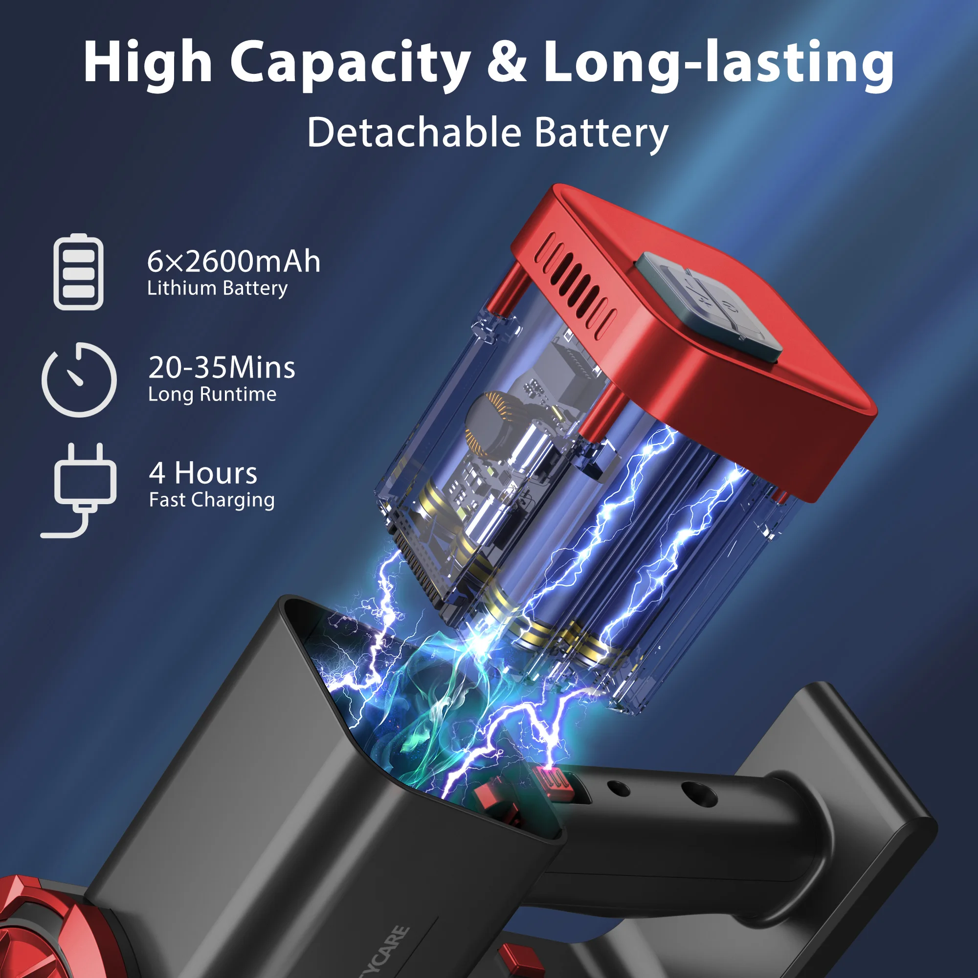 Home Floor Vacuum Cleaner Dry Vacuum Cleaner Rechargeable Household Wireless Vacuum Cleaner