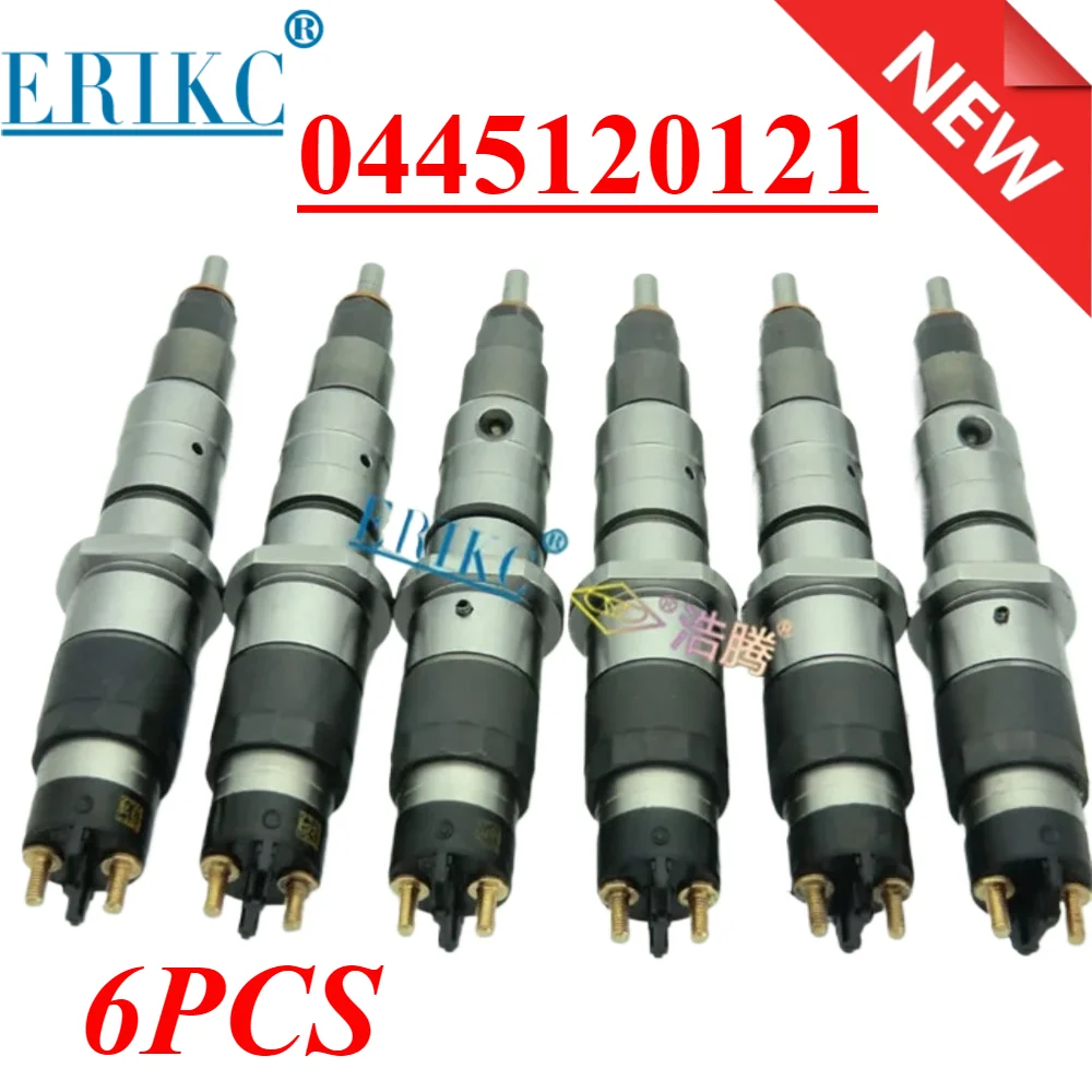 6PCS 0445120121 New Diesel Brand Injector 0445 120 121 Common Rail Injector 0 445 120 121 for Cummins ISLE 4940640