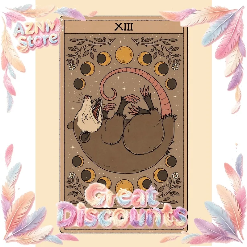Vintage Boho Possum Tarot Card Sun Moon and Stars Mysterious Witch Poster Canvas Painting Wall Art Pictures Home Decor Gift 2026