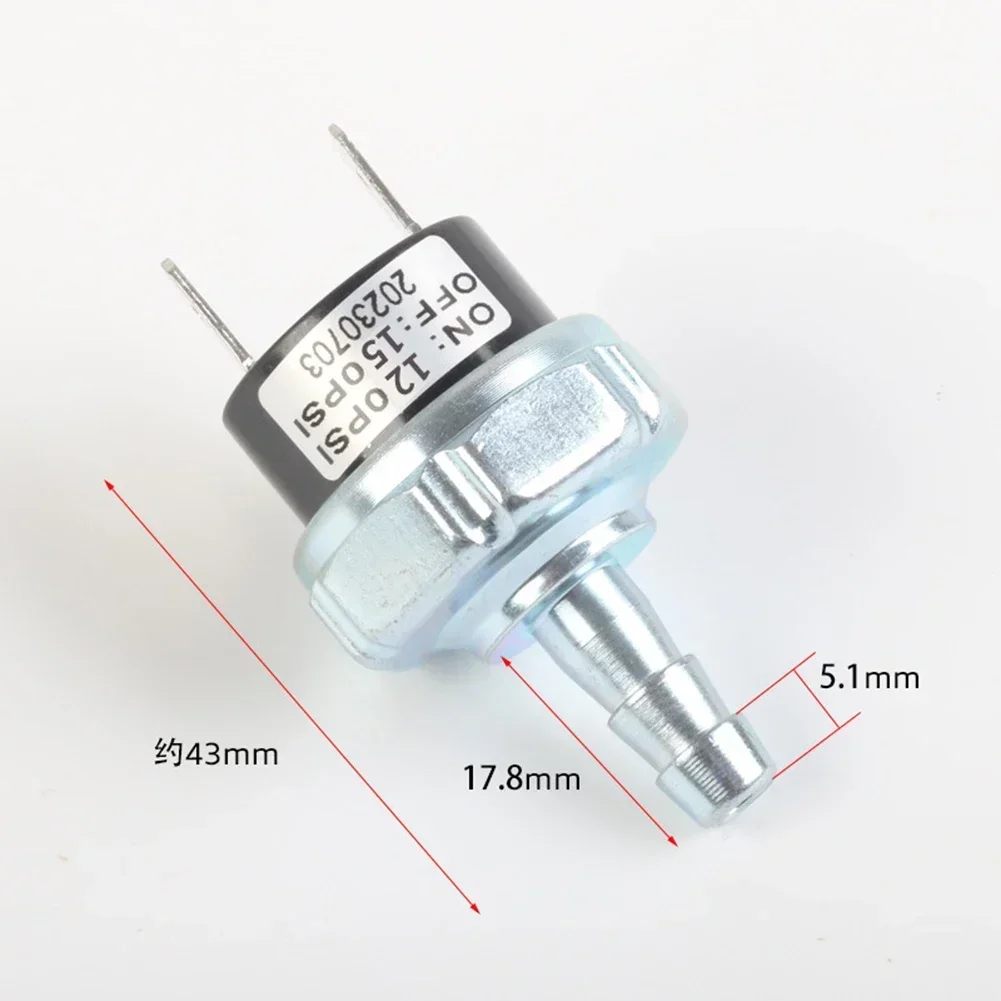 

Air Pressure Switch Silver Black Air Compressor Switch Compatible With AC DC Power Long Service Life Air Compressor Maintenance