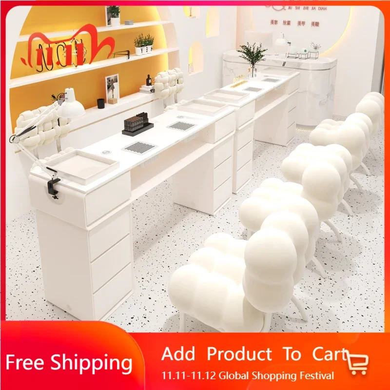 

Funky Black Nail Table Collector Light Designer Nail Table Station Mesa De Manicura Luxury Mesinha De Manicure Trendy Furniture