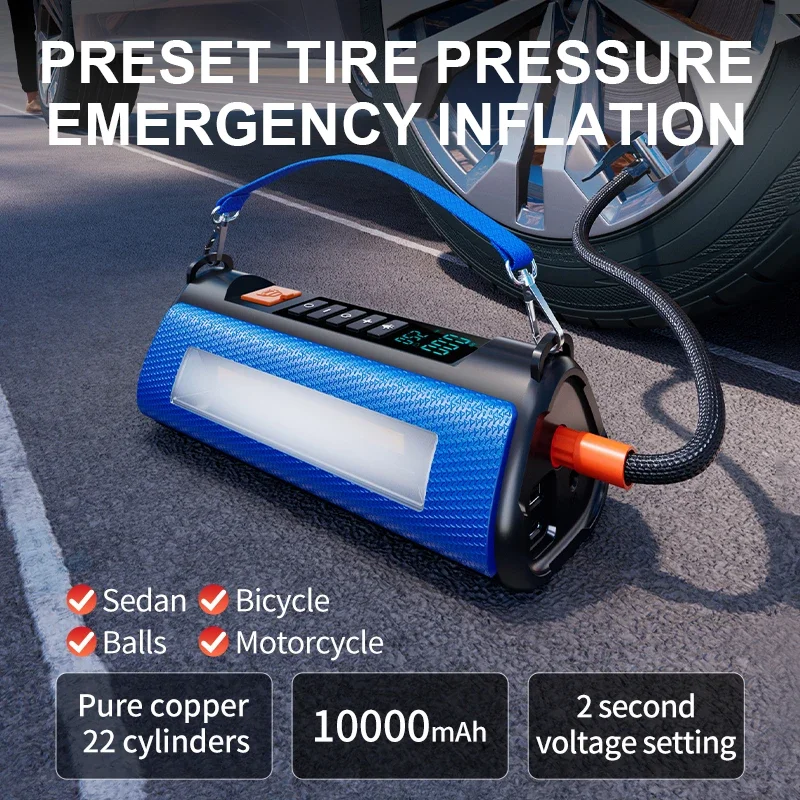 

Portable Inflatable Pump Car Air Compressor Electric Tyre Inflator Pump With LED Lamp,For Motorcycle Bicycle Tire