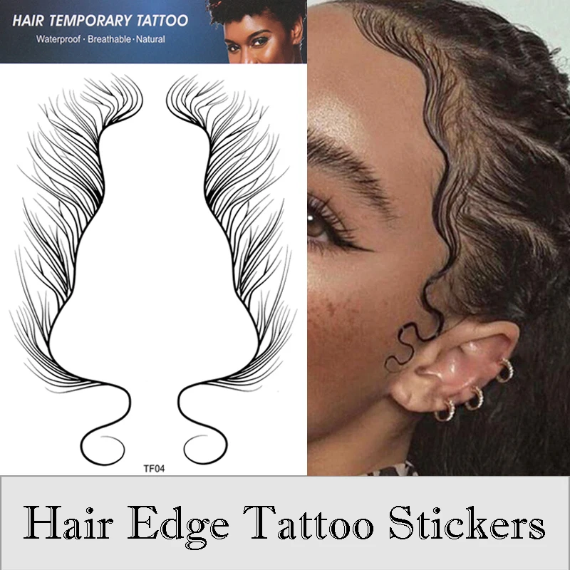 5 Types Baby Hair Temporary Tattoo Sticker Waterproof Hairline Tattoo Stickers Makeup Hair Fake Hair Edge Tatoo Beauty Tools