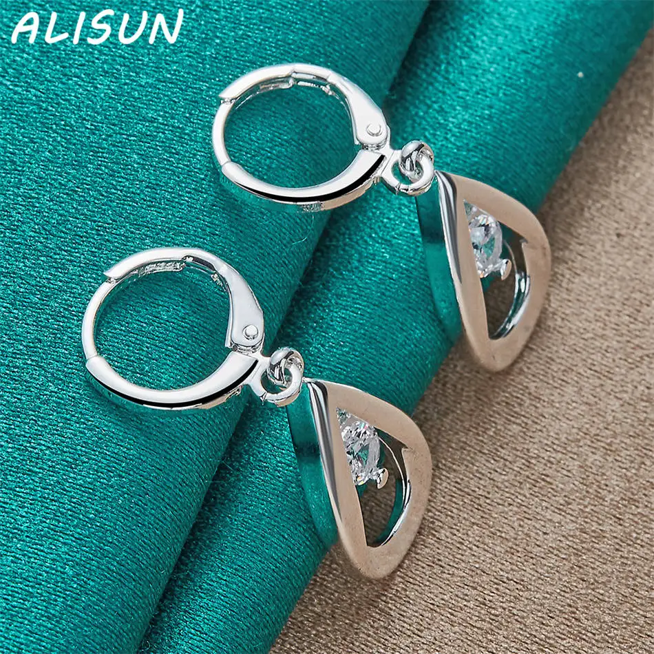 ALISUN-pendientes de circonitas de Plata de Ley 925, pendientes colgantes, joyería de moda, accesorios de boda Nobles Grace